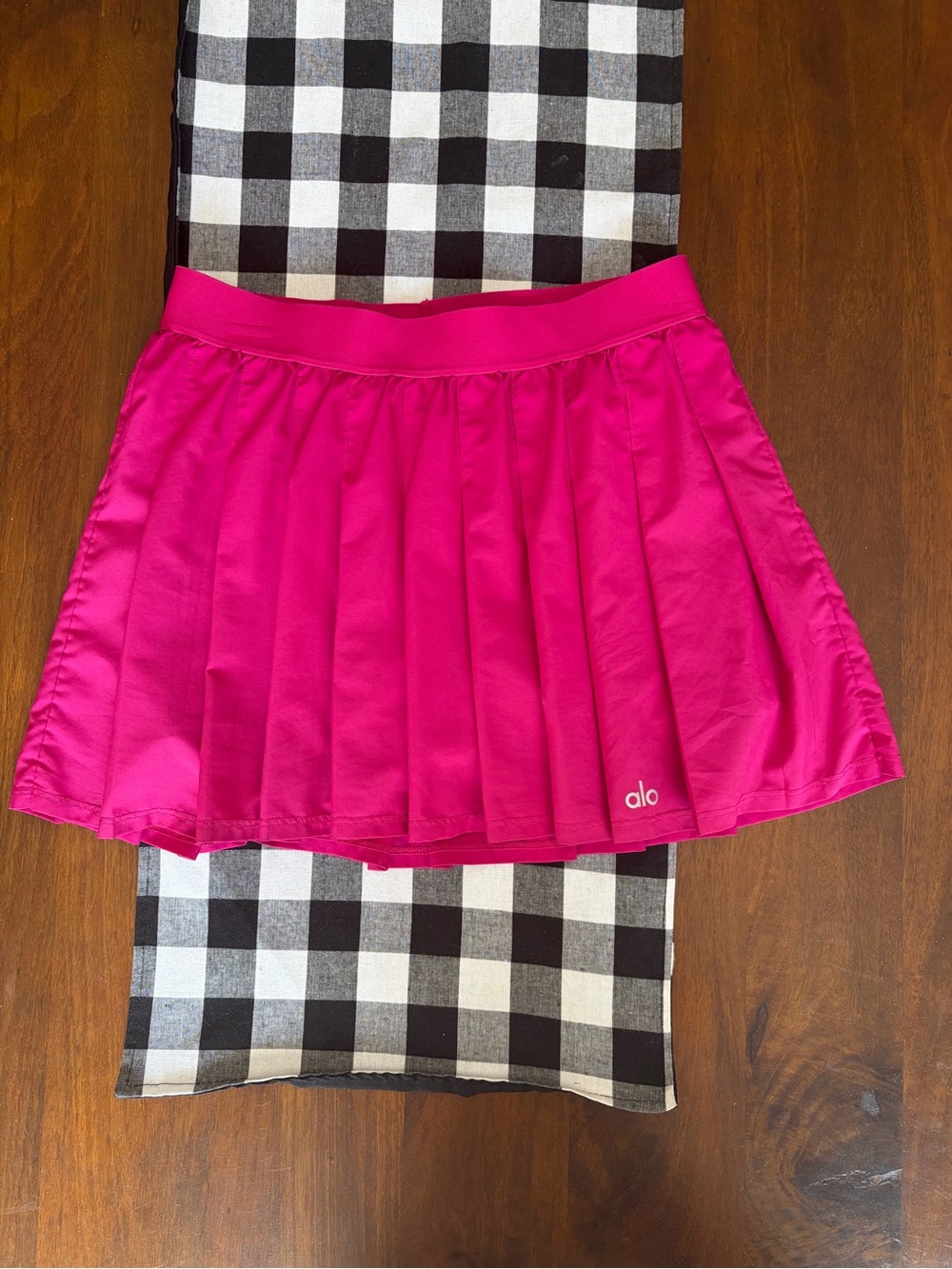 Alo Pink Pleated Varsity Skirt
